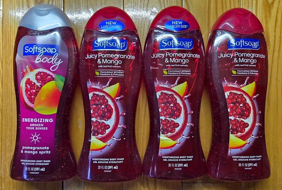 4 X SOFTSOAP JUICY POMEGRANATE & MANGO BODY WASH 20oz - Image 1 of 1