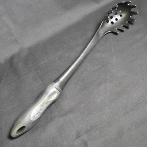 Emeril Lagasse Pasta Spoon Spaghetti Server Slotted Nylon Black Silver Handle - Picture 1 of 8