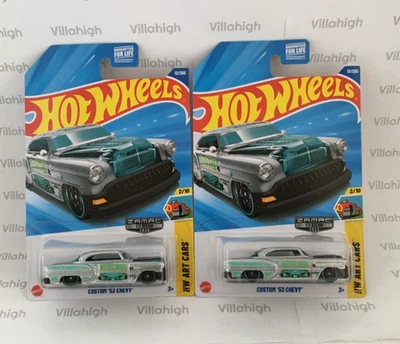 Hot Wheels 2025 Lote de 2 ZAMAC Custom '53 Chevy Silver TIKI Time 1/64 Diecast Foto 1 de 3