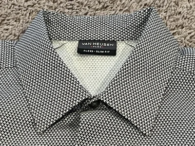 Camisa de vestir Van Heusen Flex para hombre ajustada elástica sin arrugas - Grande Foto 1 de 4