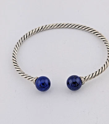 David Yurman Cable Clasic Solari Bracelet with Lapis Lazuli & Diamond Size Small - Image 1 of 4
