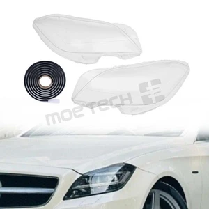 Cubierta de lente de faro delantero derecho+derecho transparente para Benz W218 CLS350 CLS550 2010-2014 - Imagen 1 de 7