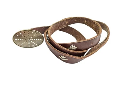 Cinturón American Eagle para mujer de cuero genuino hebilla de latón marrón 41,5"  Foto 1 de 4