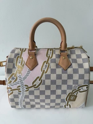 Louis Vuitton Damier Azur Nautical Speedy Bandouliere 25 Canvas Bag Handbag - Image 1 of 4