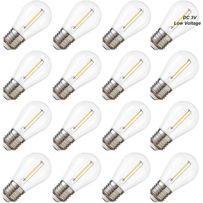 Лучшие лампочки постоянного тока 3 В низкого напряжения, солнечные струнные, небьющиеся водонепроницаемые светодиодные S14 - Изображение 1 из 4