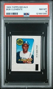 1969 Topps Decalcomanie ROBERTO Bob CLEMENTE Pittsburgh Pirates Great HOF Classificato PSA 8 - Foto 1 di 2