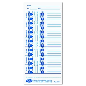 Time Universal Time Card, White, 100 per Pack (E100), 4 X 9 - Picture 1 of 3