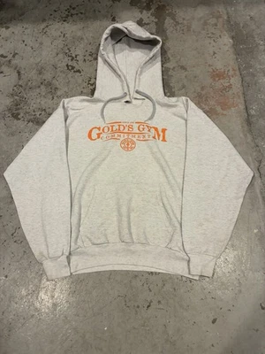 Sudadera con capucha Gold’s Gym de la década de 2000 para hombre talla pequeña se muestran medidas Foto 1 de 4