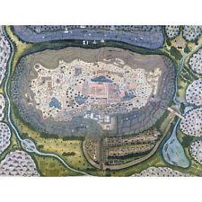 Map Bagta Generation 1818 Fortified City Ranthambhor  XL Wall Art Canvas Print