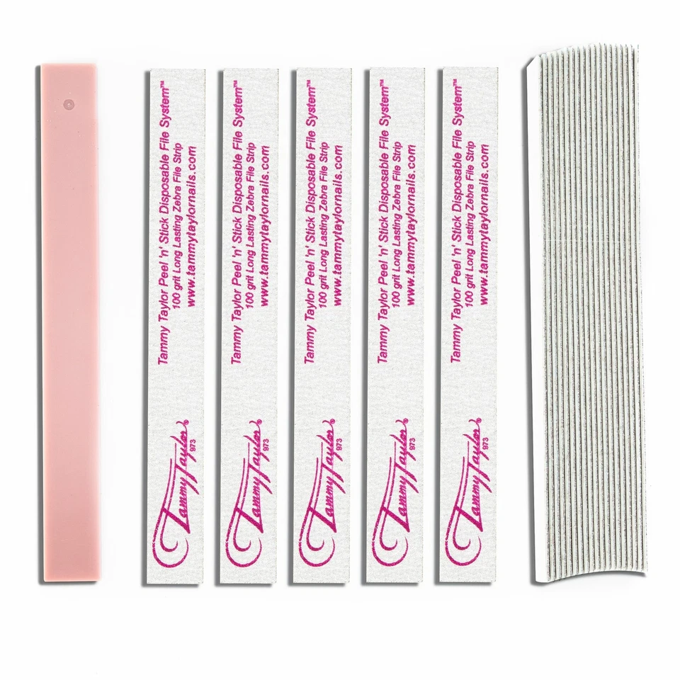 Lima de uñas desechable Tammy Taylor peel 'N' Stick lima de cebra-100 grano 50ct con palo Foto 1 de 1
