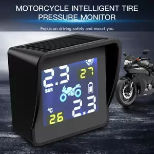 Solar Motorcycle TPMS Tire Pressure Tyre Temperature Monitoring Alarm System - Picture 1 of 7