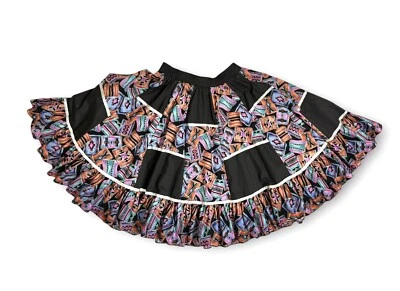 Malco Modes Ruffle Circle Skirt Square Dance M Costume Western Southwest Ribbon - Image 1 of 4