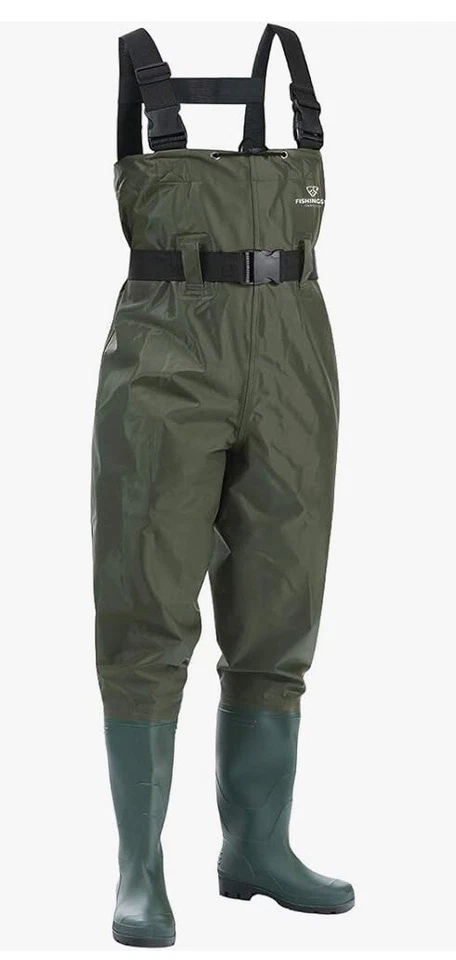 FISHINGSIR Fishing Waders for Men with Boots Womens Chest Waders 2-Ply Nylon/... - Image 1 of 1