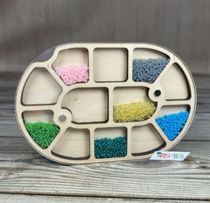 Wooden Bead Organizer With Lid Bead Storage Boxes Bead Organizer Tray 060280 - Picture 1 of 7