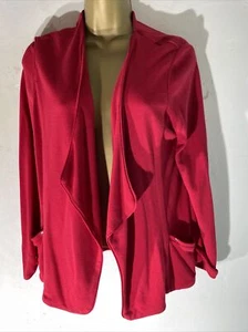 Womens Wallis Petite Medium Red 3/4 Sleeve Open Front Drape Casual Cardigan Top - Picture 1 of 6
