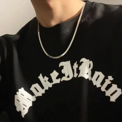 Gargantilla estilo hip hop acero inoxidable hueso serpiente cadena collar flecha 20" 22" 24" Foto 1 de 4