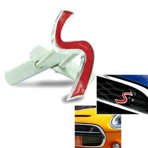 3D Red Mini S Logo Badge Front Grille Emblem For Mini Cooper R55 R56 R57 R58 R60 - Picture 1 of 1