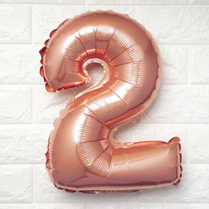 16" Rose Gold Number 2 Mylar Foil Balloon Birthday Party Wedding Decorations - Picture 1 of 3