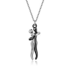 Halskette mit Pärchen Anhänger Umarmung Liebe Unendlichkeit Modern Love Infinity - Bild 1 von 3