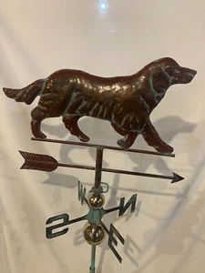 LARGE Handcrafted 3D 3-Dimensional Walking DOG Weathervane Copper Patina Finish - Picture 1 of 6