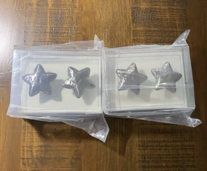 POTTERY BARN KIDS SILVER METAL STAR KNOB SET OF 4 NEW IN BOX MULTIPLE AVAIL - Picture 1 of 5