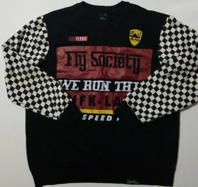 FLY SOCIETY WE RUN THIS JFK - ETIQUETA MANGAS A CUADROS NEGRAS LAXAS TALLA 2XL (VER DESCRIPCIÓN Foto 1 de 4