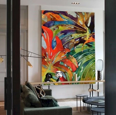 XXL LEINWAND BILD BIS 135x100x5 DSCHUNGEL PFLANZEN BUNT GEMÄLDE NATUR WANDBILD  - Bild 1 von 2