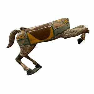 Cheval de manège en bois polychrome XX siècle - Imagen 1 de 9