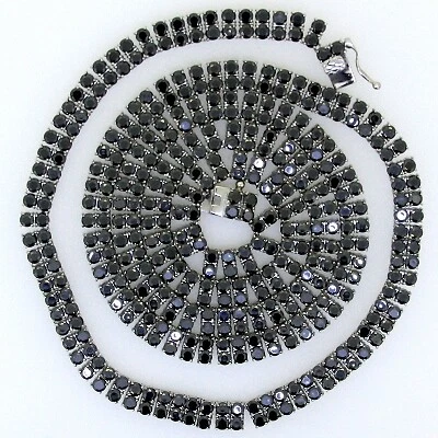 Cadena de cuello 2 filas de tenis circonita cúbica bling tenis 34"" acero inoxidable ANTIDESLUSTRE para hombre Foto 1 de 4