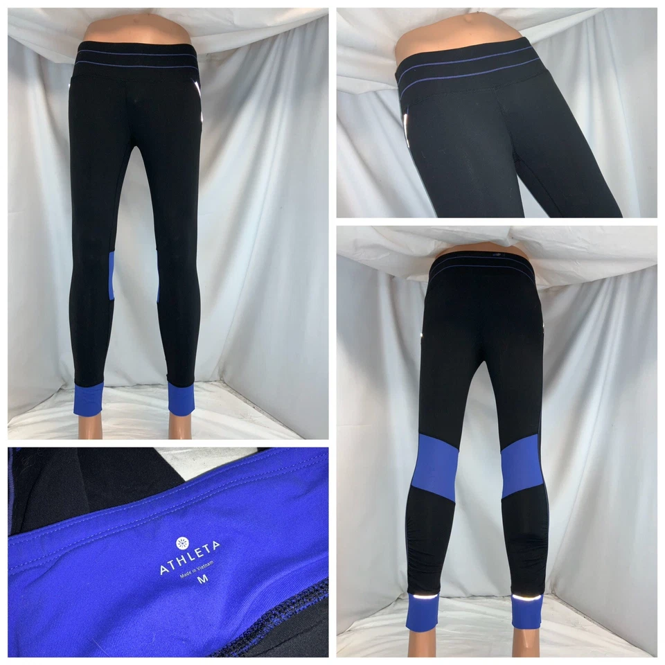 Pantalones de yoga para deportistas M mujeres negros de nailon elásticos sin etiquetas YGI D0-394 Foto 1 de 4