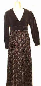 Vtg Elinor Simmons Malcolm Starr Velvet Gown Evening Dress 10 Satin Ribbon SALE - Picture 1 of 18