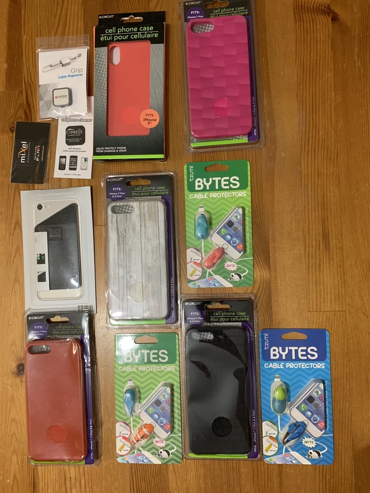 Fundas para iPhone / Protectores de cables / Limpiador de pantalla / Soporte - Lote mixto Paquete Nuevo Foto 1 de 4