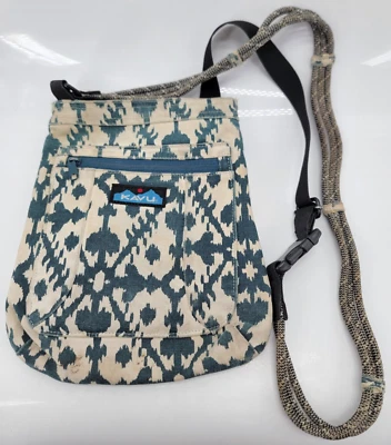 Mochila Bandolera Kavu Rope Azul Beige Foto 1 de 4