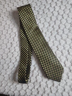 Corbata a Cuadros Sean John Amarilla Negra Talla Estándar Informal Cómoda Elegante  Foto 1 de 3