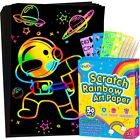 RMJOY Rainbow Scratch Paper Sets: 60pcs Magic Art Craft Scratch Off Papers Su...