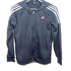 Sudadera con Capucha Adidas Para Hombre XL Negra AZB011 Hombro 3 Rayas Cremallera Completa - Imagen 1 de 8