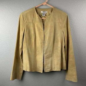 Blazer De Colección Co & Eddy Cuero Gamuza Genuino Camel Dorado Metálico Pulido Forrado M - Imagen 1 de 9