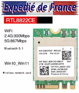 Integrierte Wireless Netzwerkkarte RTL8822CE Wifi + Bluetooth 5.1, M.2, Intel Chip - Bild 1 von 8