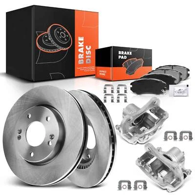 Front Disc Rotor & Ceramic Pads + Calipers for Hyundai Tiburon 03-05 Sonata Kia - Image 1 of 4