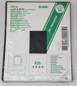 Schleifpapier Lack und Auto KWB  Korn 80  wasserfest, naß und trocken. - Bild 1 von 1