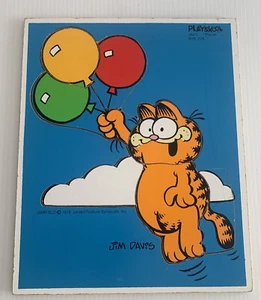 Vintage Playskool Wooden Puzzle Garfield 7 Pieces 1978 Bye Jon 250-5 - Picture 1 of 7