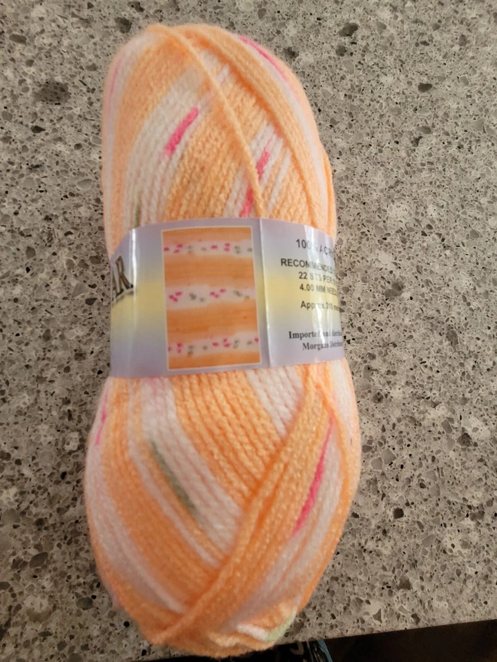 Heirloom Dazzle Star #6889 Peach Self Patterning Yarn 8 Ply 100g Acrylic - image 1 of 1