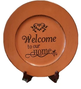 "Welcome To Our Home" Farmhouse Style Lightweight Plate, 13 inch Diameter - Picture 1 of 3