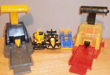 Vtg 2002 McD's Mattel Hot Wheels Toy Car Launchers w/ 3 Original Cars