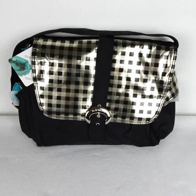 Bolsa de Pañales Bebé Kalencom Bolso con Hebilla Laminado Negro Dorado Bolsa para Biberón Almohadilla Cambiadora Foto 1 de 4