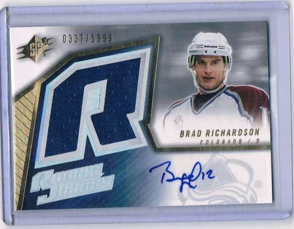 2005 SPx #226 Brad Richardson NM-MT Rookie Card MEM Auto /1999 Avalanche - Image 1 of 1