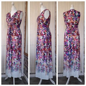 M&S COLLECTION FLORAL SLEEVELESS LONG DRESS SIZE 12 BRAND NEW - Picture 1 of 5
