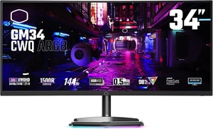 GM34-CWQA 34” ARGB Curved 144Hz VA QD Tech Ultra-Wqhd 3440 X 1440 PC Monitor, 0. - Picture 1 of 12