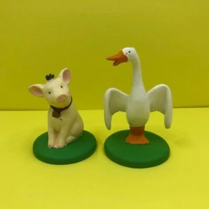 Rare Babe The Movie Film Pig & Ferdinand Duck PVC Toy Figures Cake Toppers 1990s - Picture 1 of 4