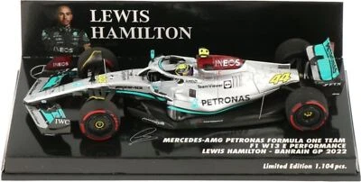 MERCEDES LEWIS HAMILTON BAHRAIN GP 2022 in 1:43 scale by Minichamps - Image 1 of 2